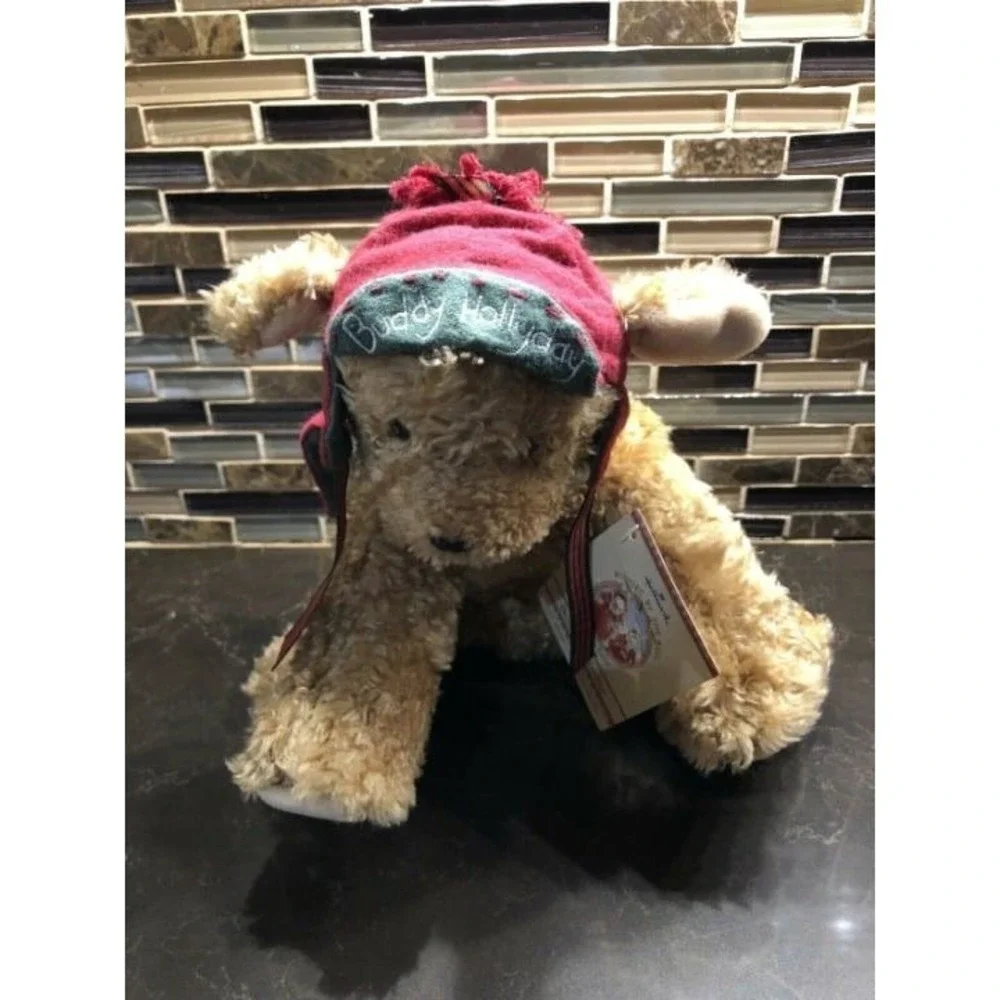 Vintage 2002 Hallmark Buddy Hollyday 9' Dog with tag Holiday Christmas‎ Plush